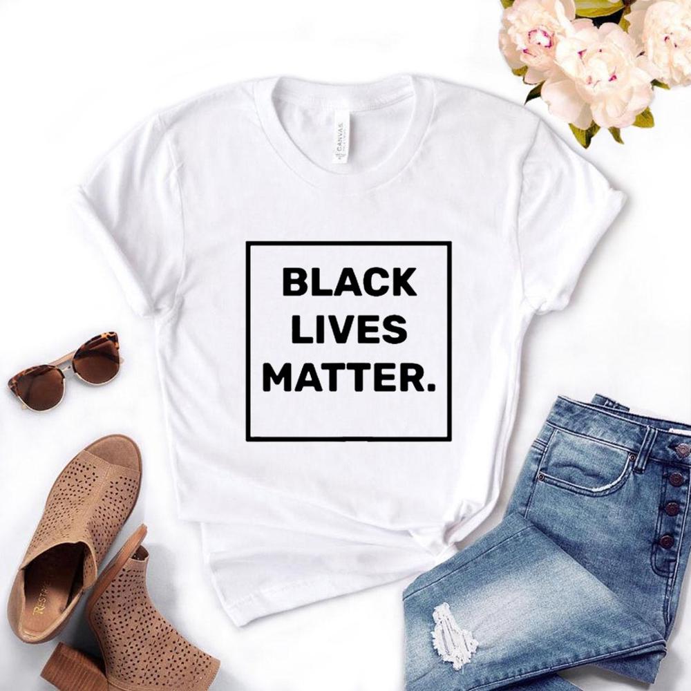 Black Lives Matter square Women Tshirts Cotton Casual Funny T Shirt
